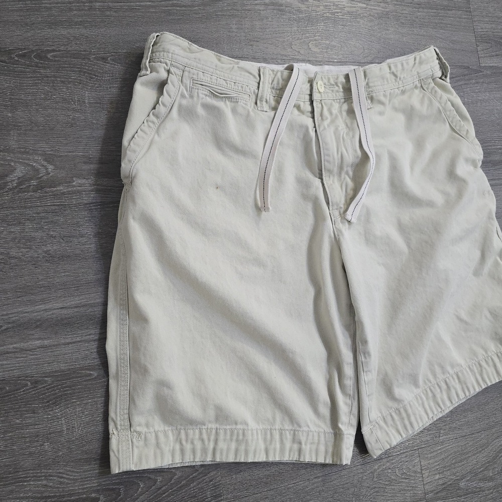 VTG Polo Ralph Lauren Bermuda Chino Shorts Drawstring Talon Zip Flap Pockets 35 - Picture 3 of 15